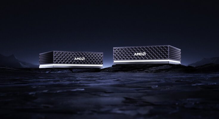 Official AMD Ryzen AI Halo developer platform product image showing two compact AI compute boxes Official AMD Ryzen AI Halo developer platform product image showing two compact AI compute boxes