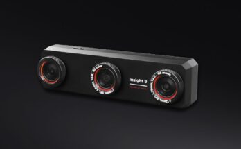 Official LooperRobotics Insight 9 spatial AI camera product image with three front lenses