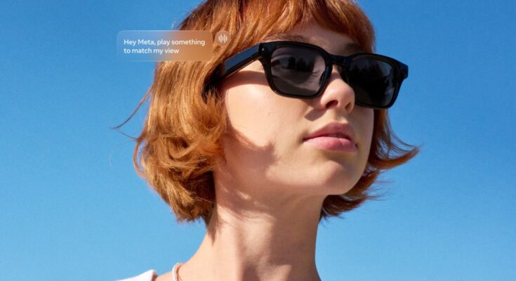 Official Meta Glasses promotional image from Meta Newsroom. Official Meta Glasses promotional image from Meta Newsroom.