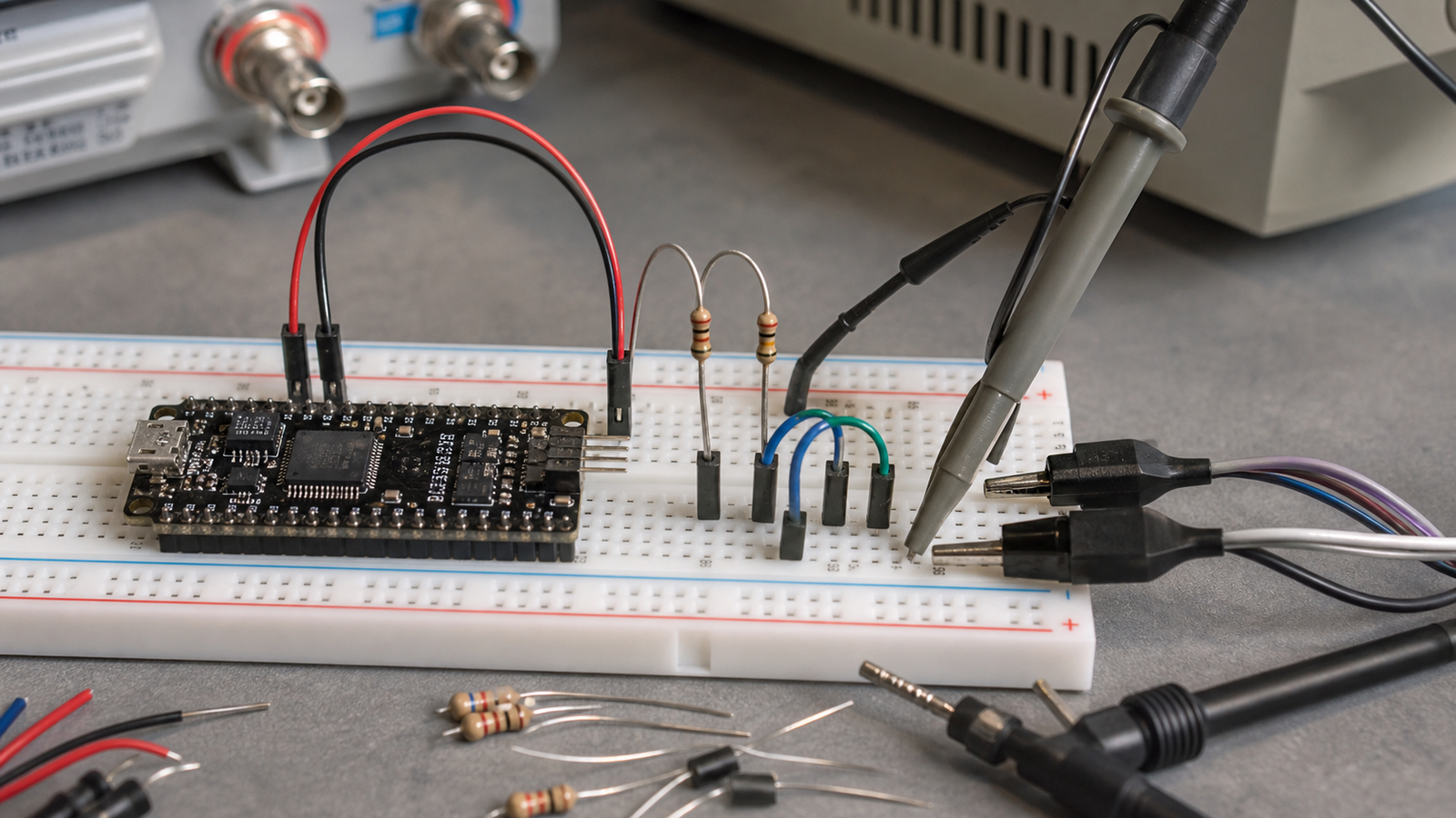 I2C pull-up resistor and logic analyzer test bench