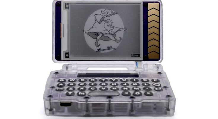 PocketMage e-paper PDA shown in an official Crowd Supply project image PocketMage e-paper PDA shown in an official Crowd Supply project image