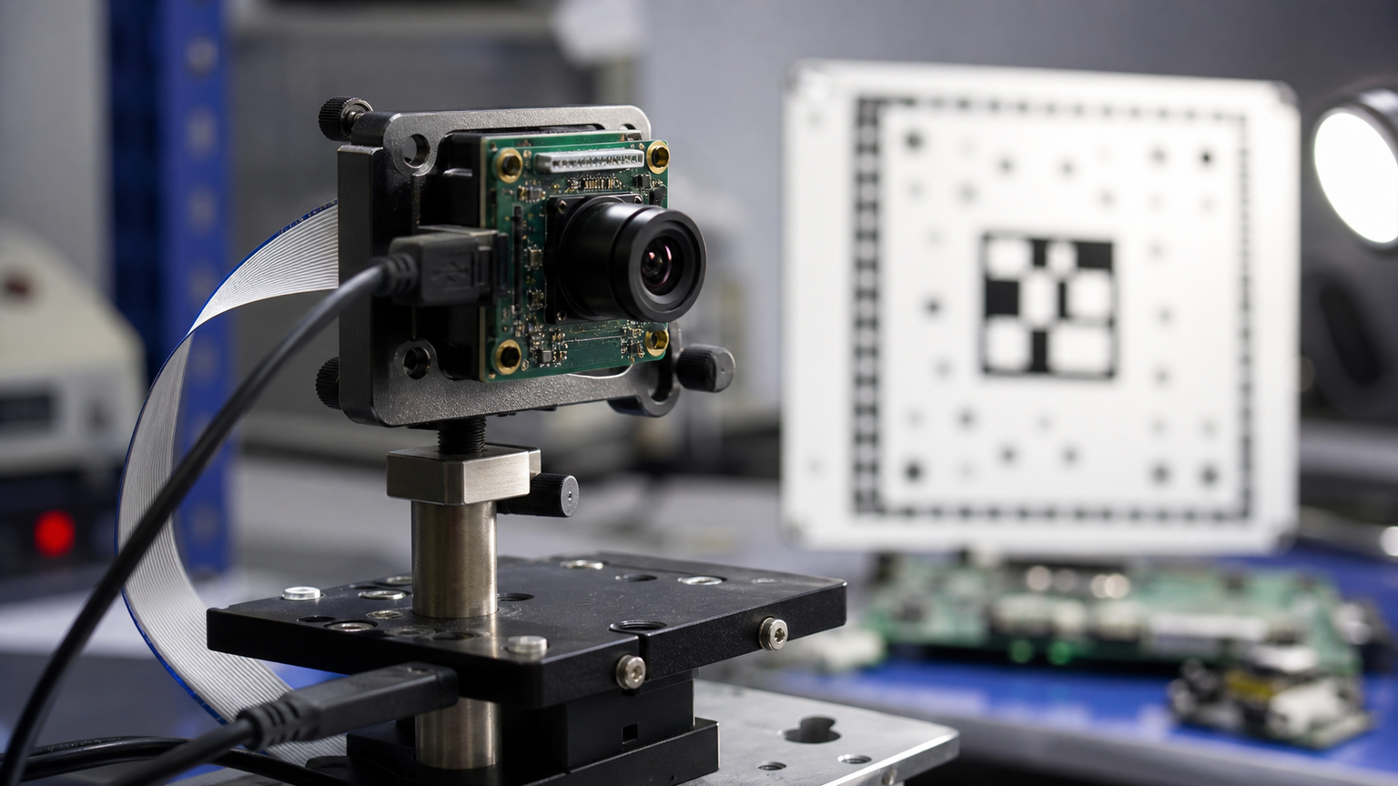 A stable camera mount keeps calibration from drifting between tests.