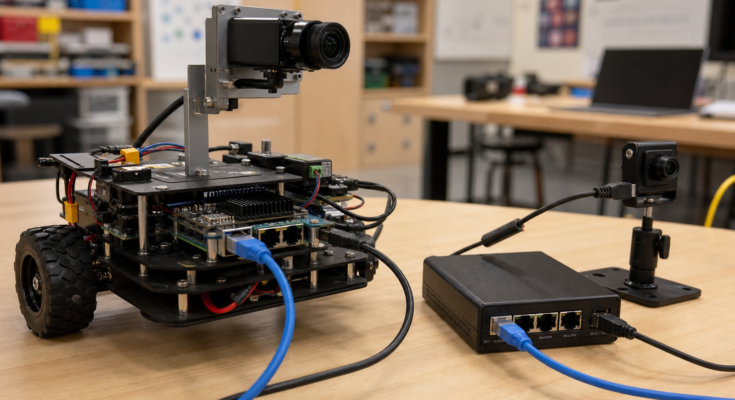 Classroom robot camera wiring comparison with Ethernet and USB-C paths Classroom robot camera wiring comparison with Ethernet and USB-C paths