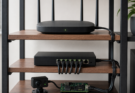 Home lab network shelf with Wi-Fi 7 access point, Ethernet backhaul and edge AI camera devices