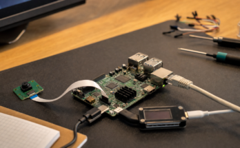 ESP32-P4 remote lab KVM proof-of-concept workbench with embedded board and video adapter