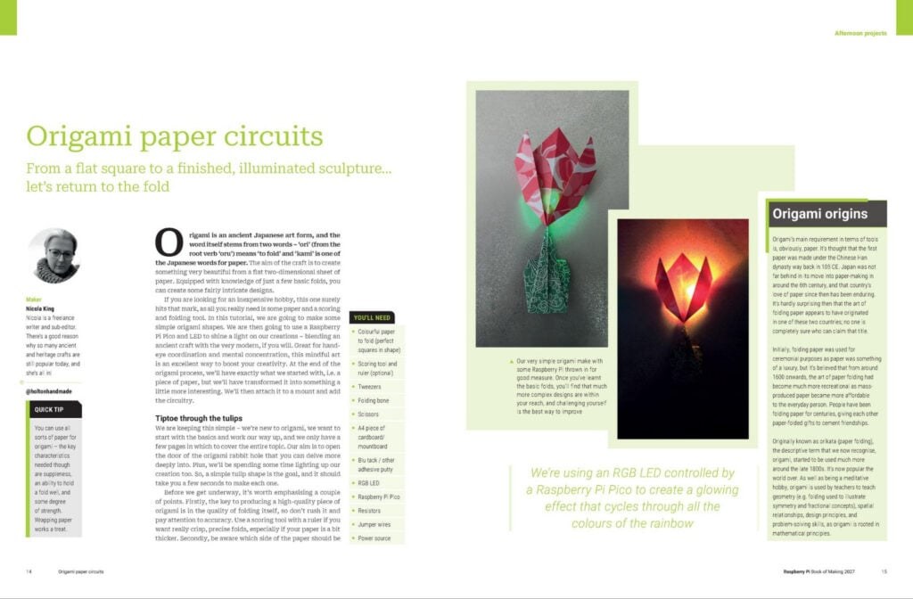 Official Raspberry Pi project example image from the Book of Making 2027 announcement