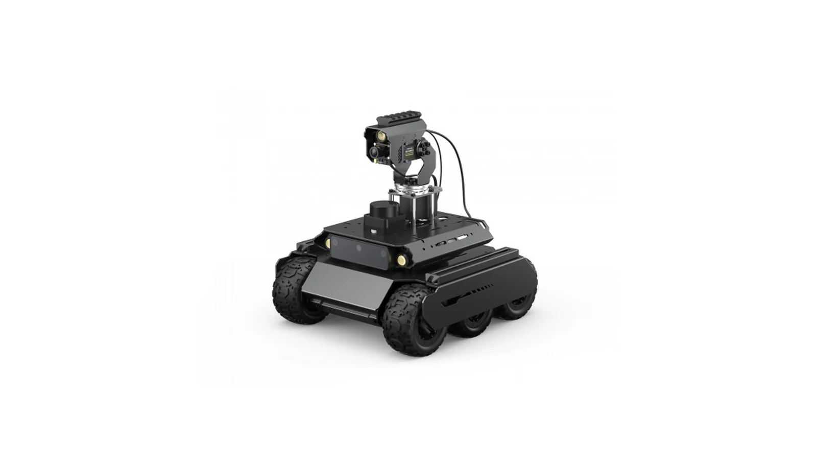 Waveshare rover beside a laptop showing its control interface