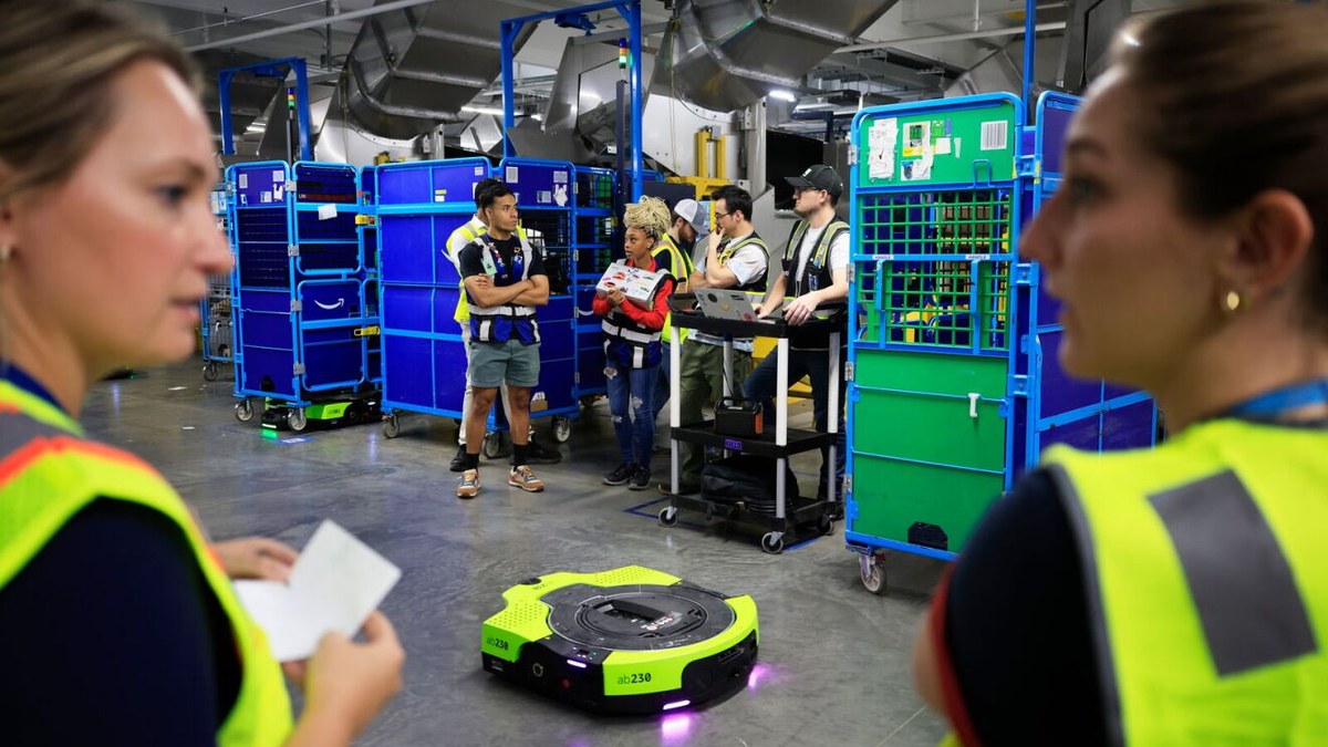 Amazon Proteus robot operating in a fulfillment center