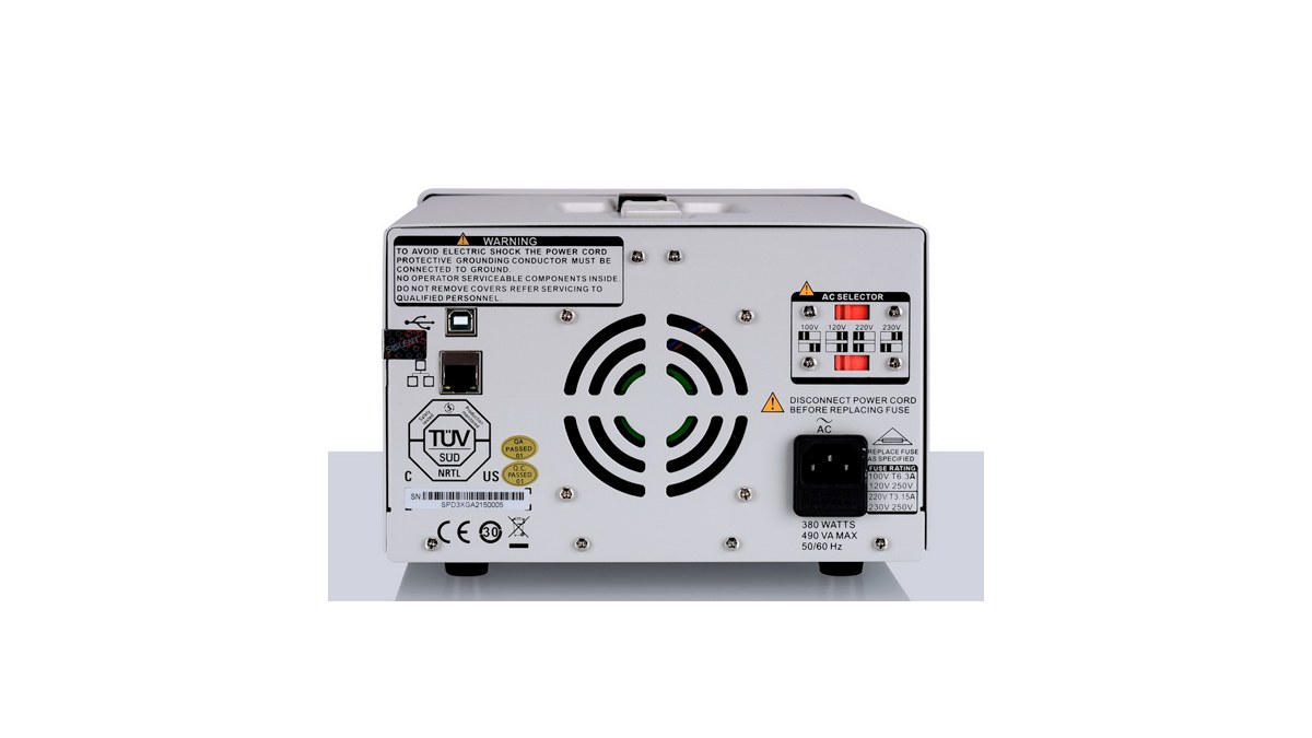 Siglent bench power supply rear and interface official image