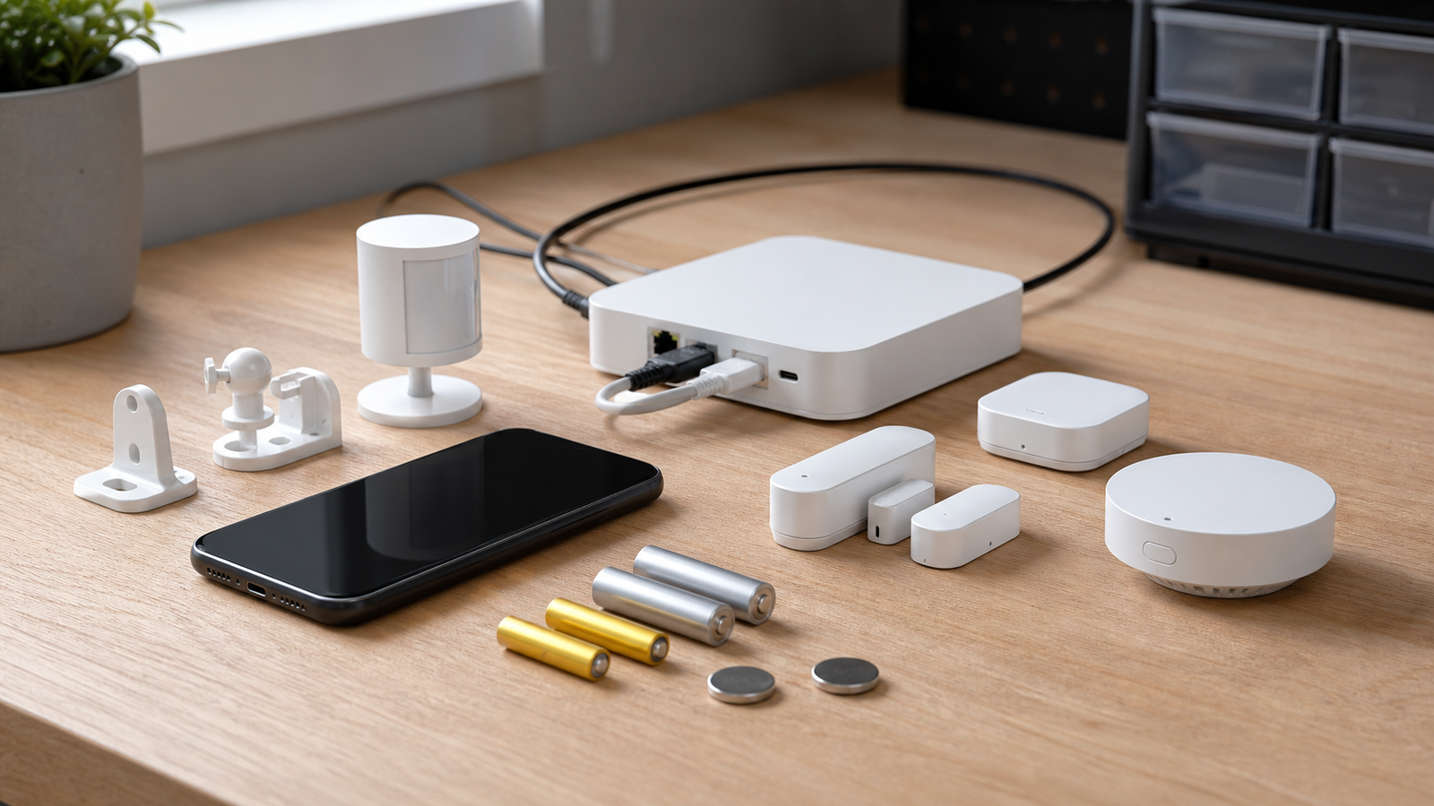 Workbench checklist for smart home sensor batteries, mounts, and automation tests
