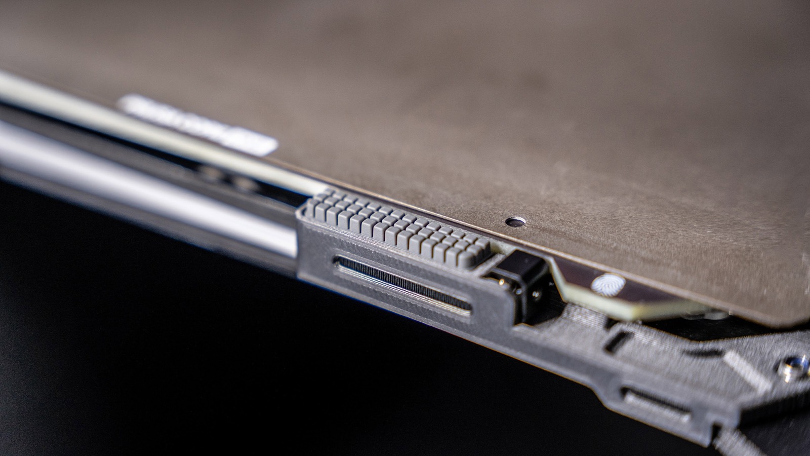 Official Prusa nozzle wiper detail on a 3D printer