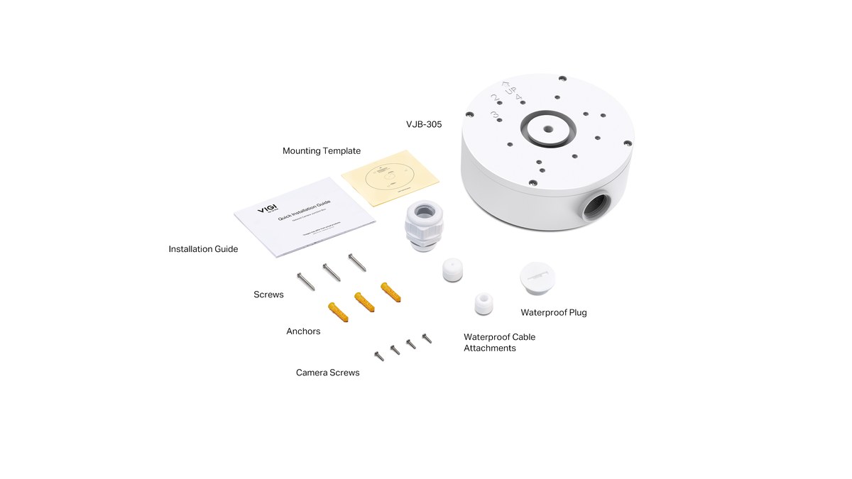 TP-Link VIGI junction box package contents official image