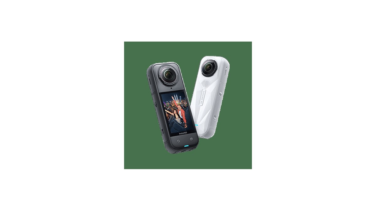 Insta360 X5 official product image showing a 360 camera body