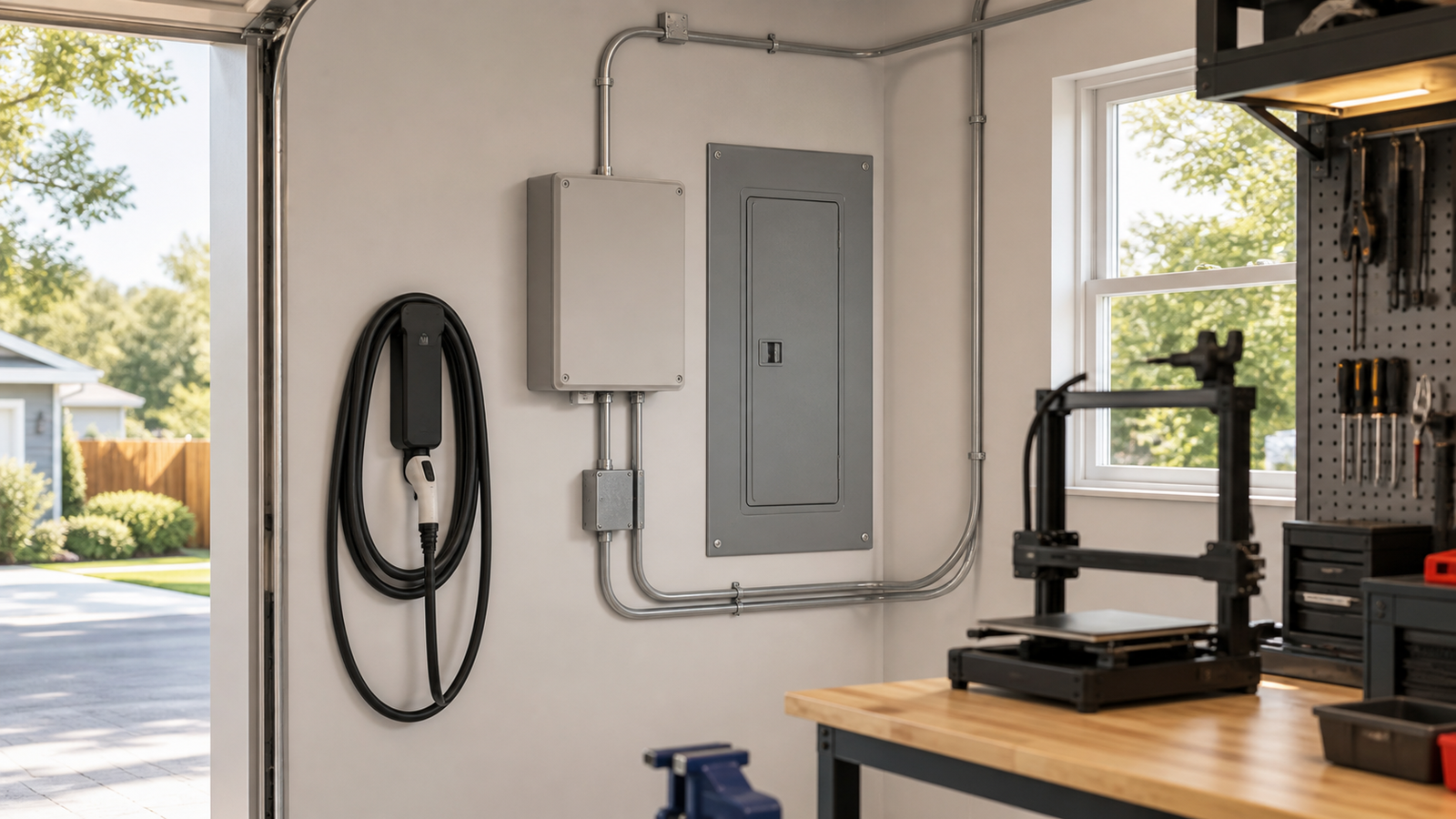 EV Charger Load Management Is the Maker-Garage Upgrade That Needs a Real Electrical Plan