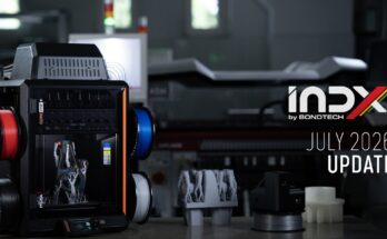 Official Prusa INDX July 2026 update image showing the CORE One INDX toolchanger setup