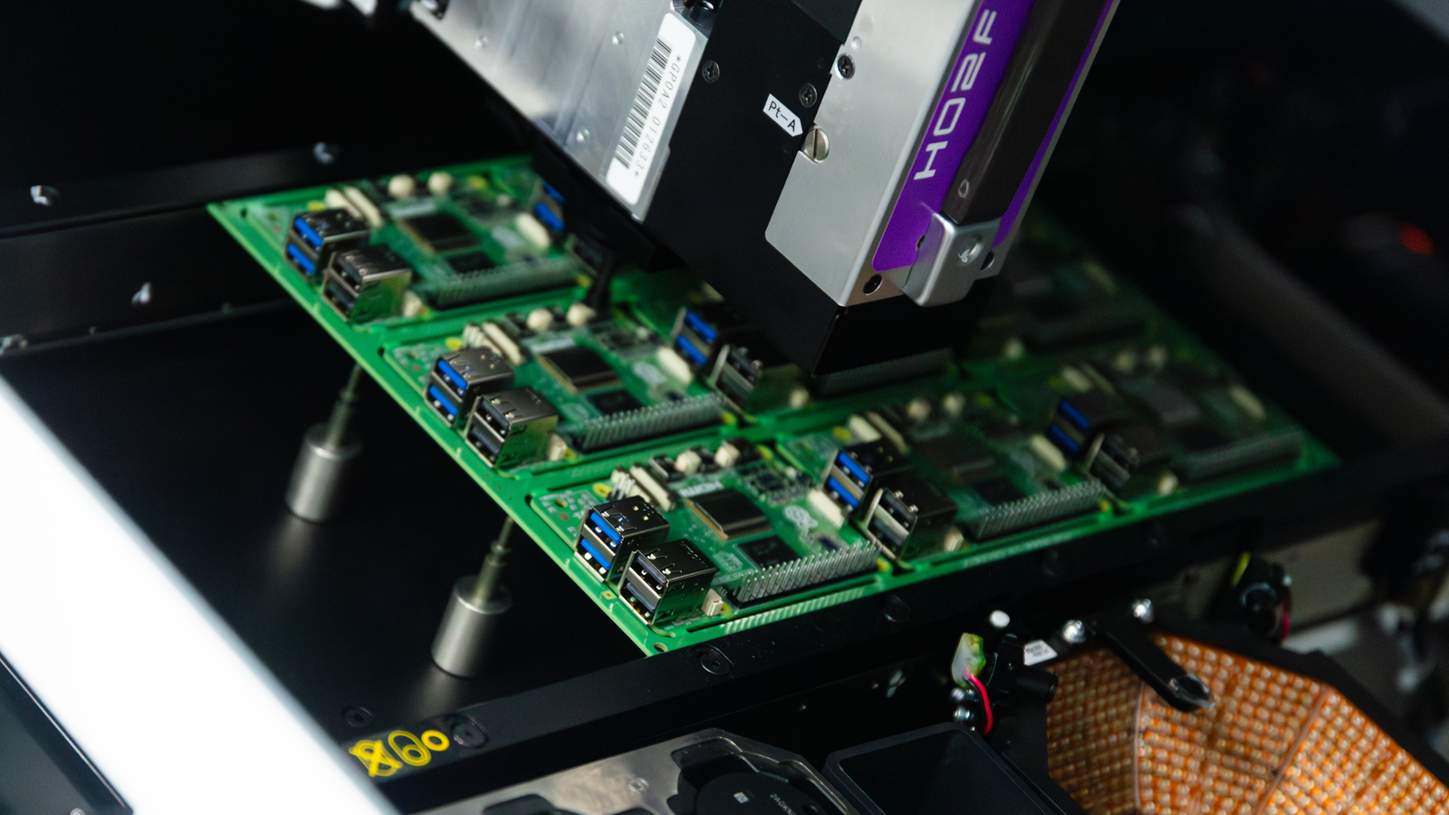 Raspberry Pi electronics production line inside the Sony factory