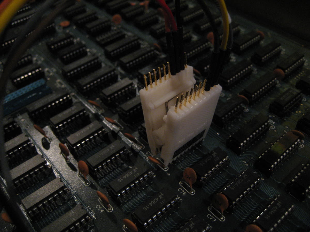 Logic analyzer probes connected to an integrated-circuit board