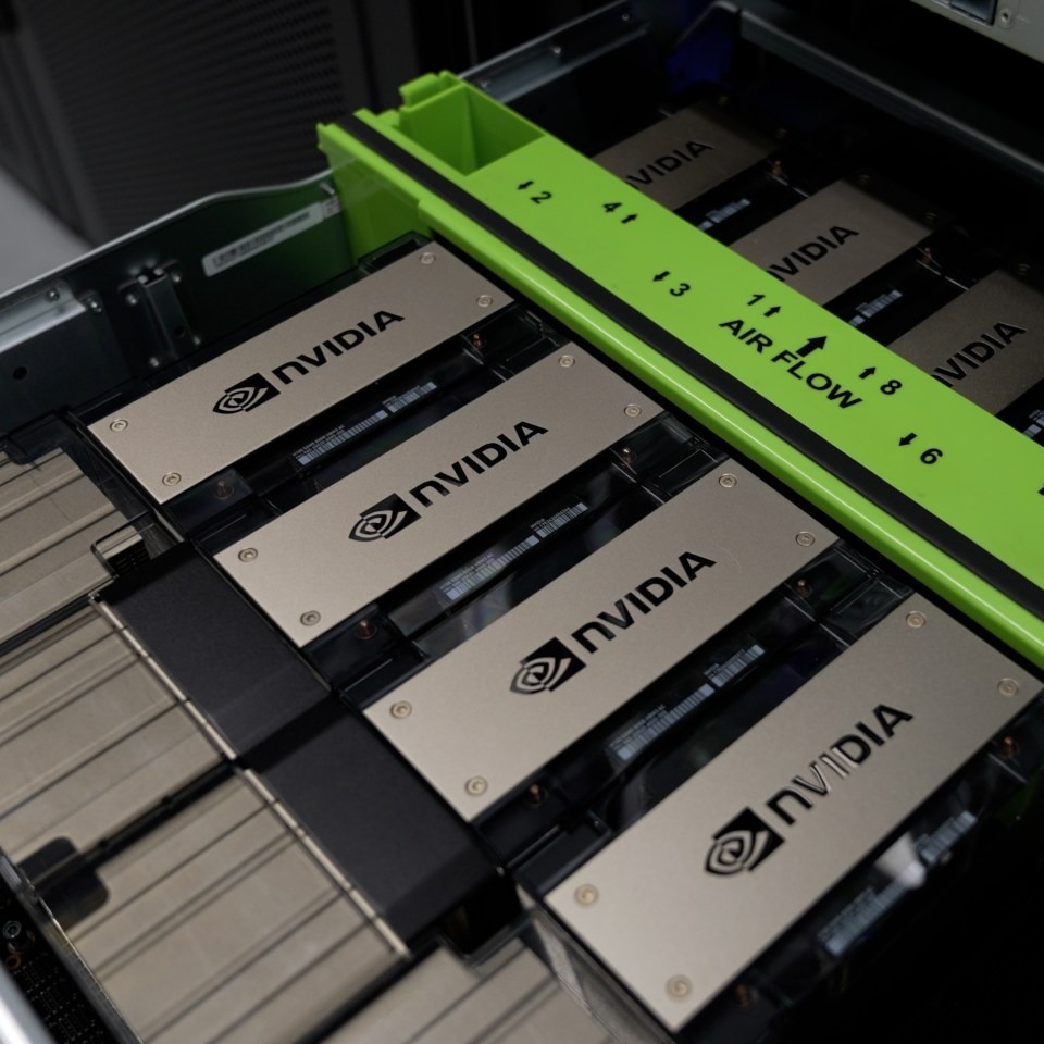 Air-cooled NVIDIA H100 server modules shown in Meta’s Iowa facility
