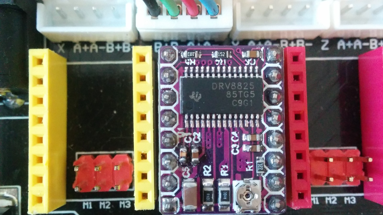 Real DRV8825 stepper motor controller carrier board.