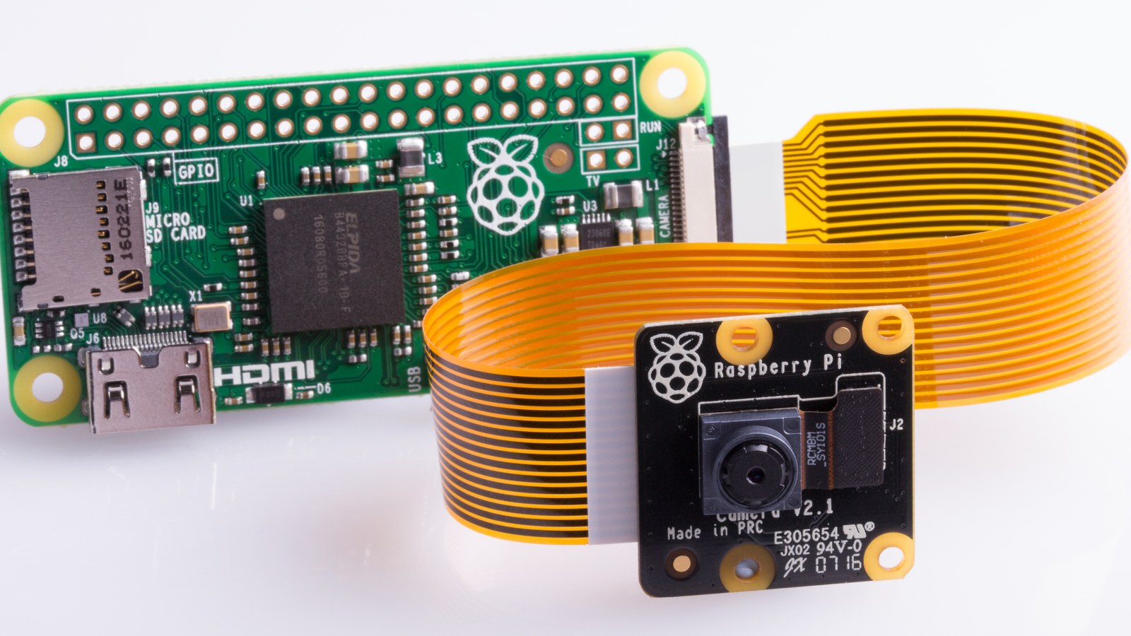 Raspberry Pi Zero and NoIR camera board used in a connected-device build Raspberry Pi Zero and NoIR camera board used in a connected-device build