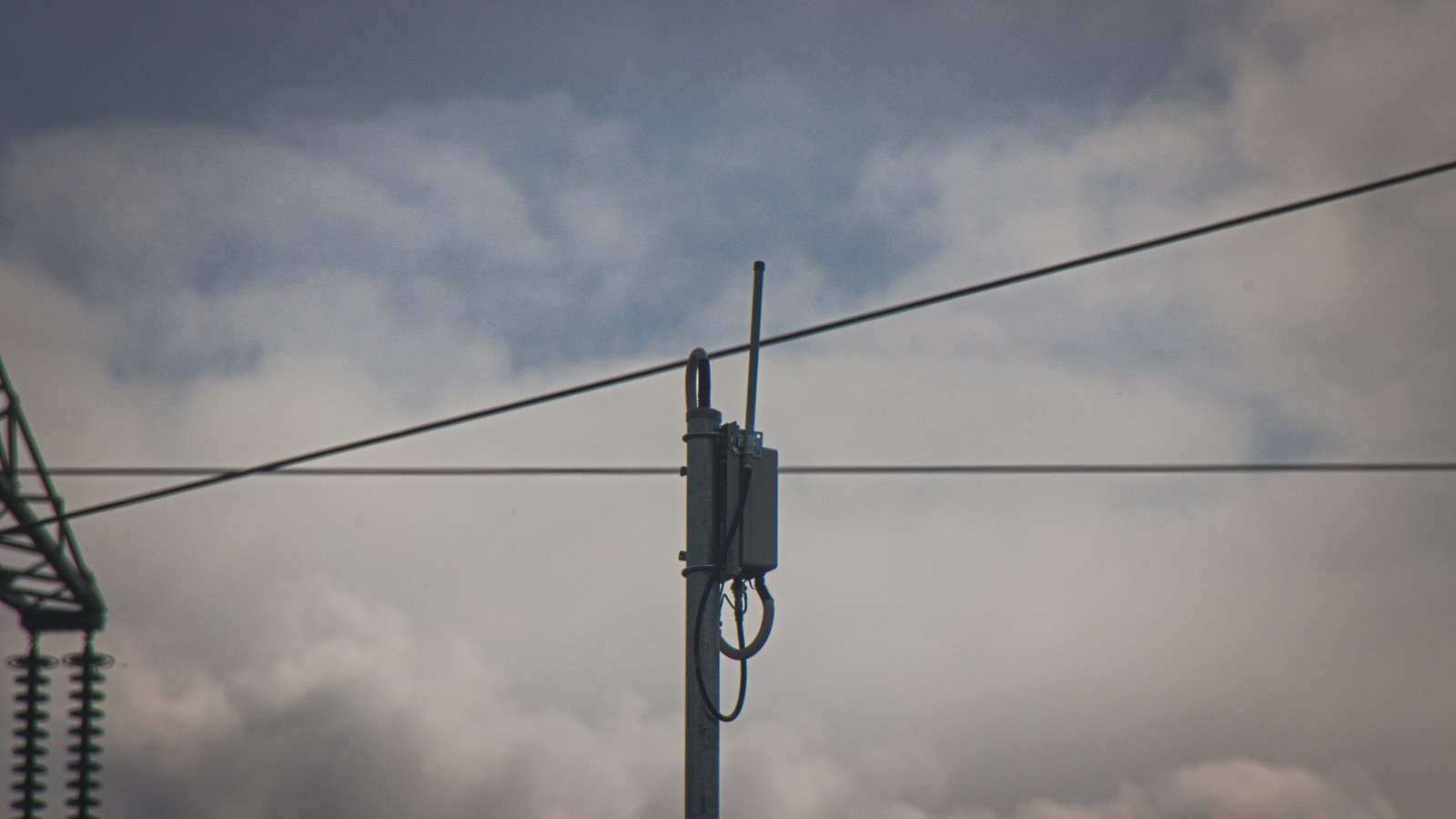 LoRaWAN gateway mounted outdoors above utility equipment