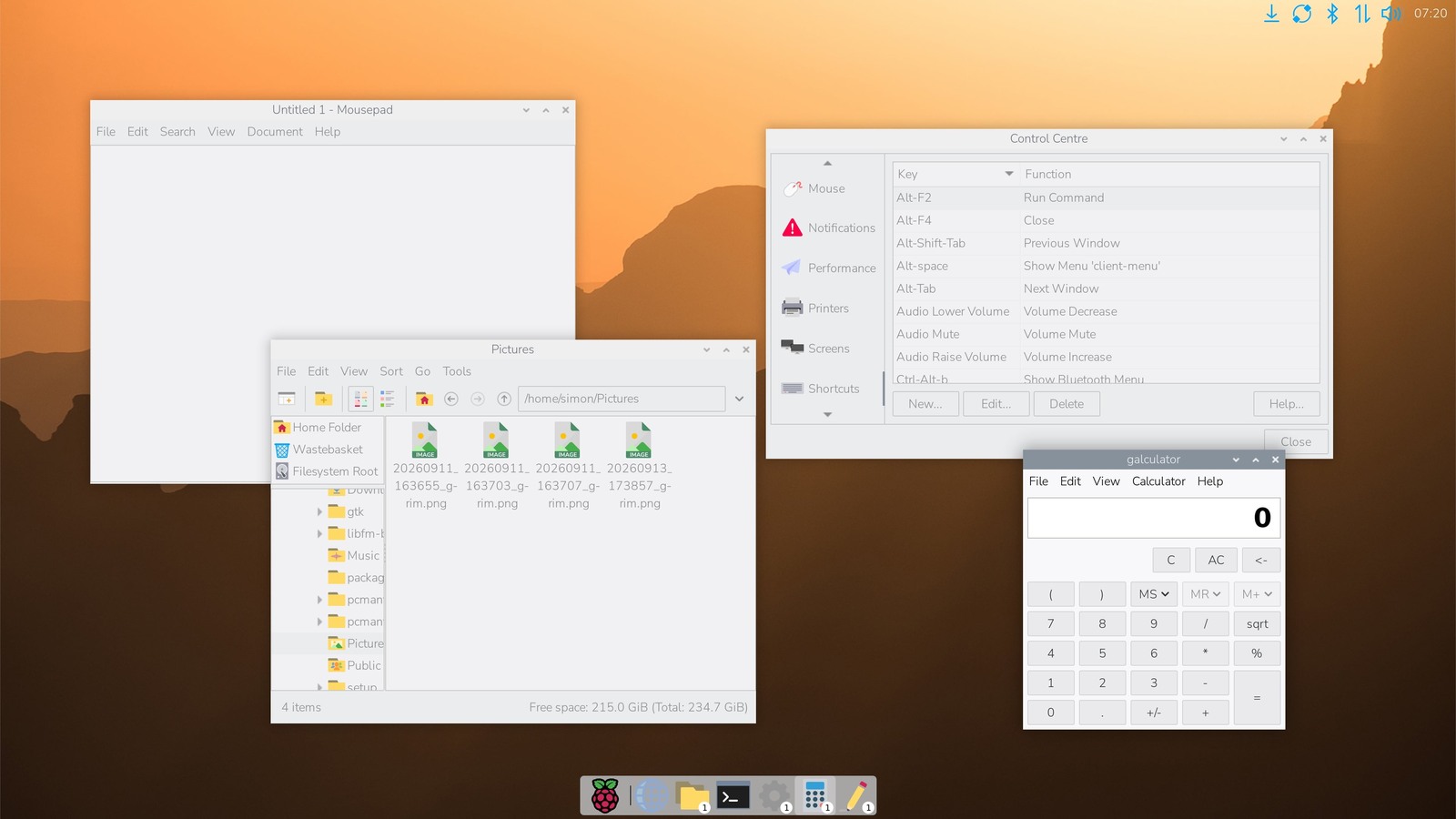 Updated Raspberry Pi Desktop with the optional dock and status tray Updated Raspberry Pi Desktop with the optional dock and status tray