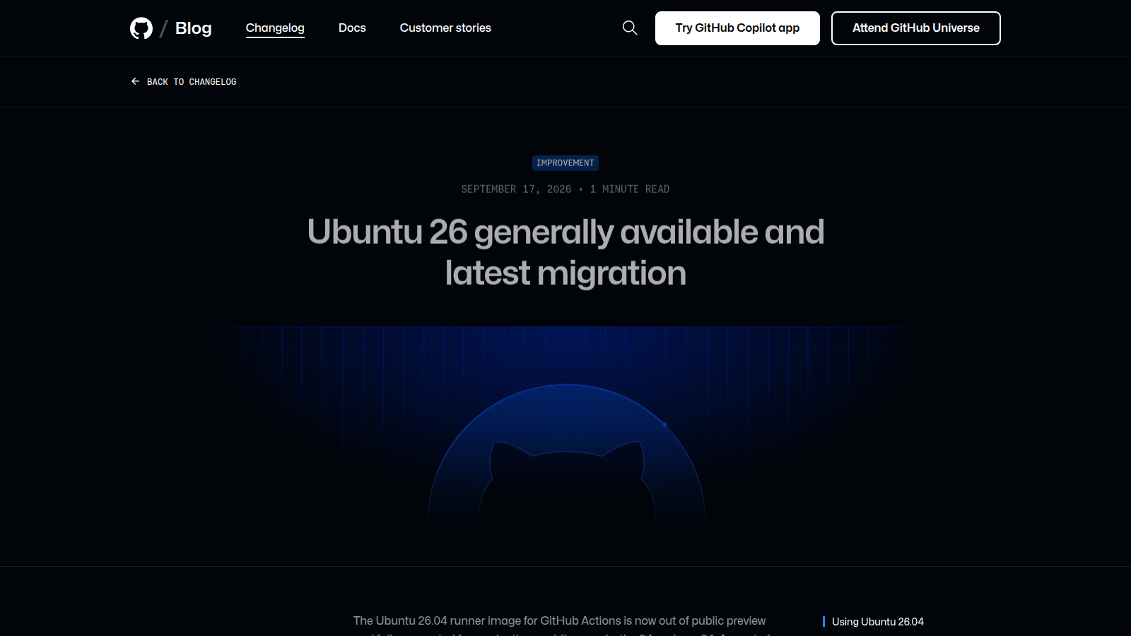 GitHub Actions Moves ubuntu-latest to Ubuntu 26.04 Starting October 19