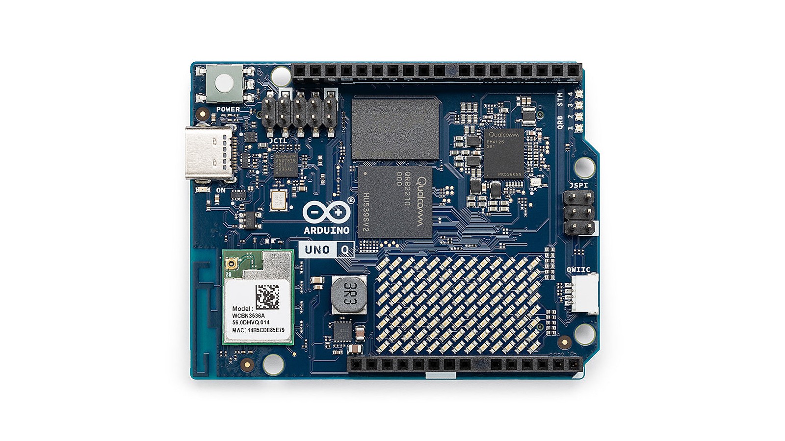 Arduino UNO Q development board used as Nuvi's controller