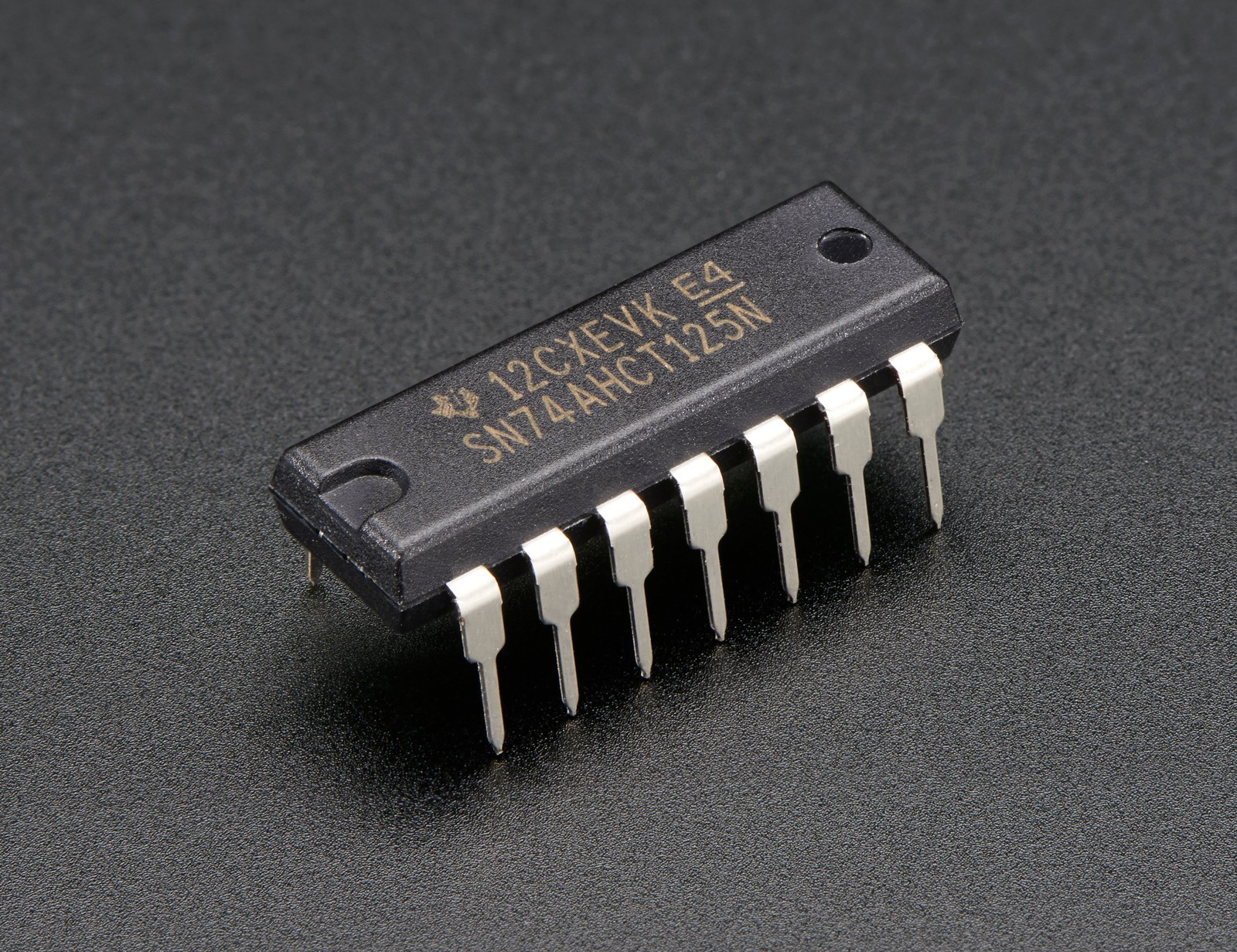 74AHCT125 logic-level shifter IC for driving 5 V NeoPixels from 3.3 V logic