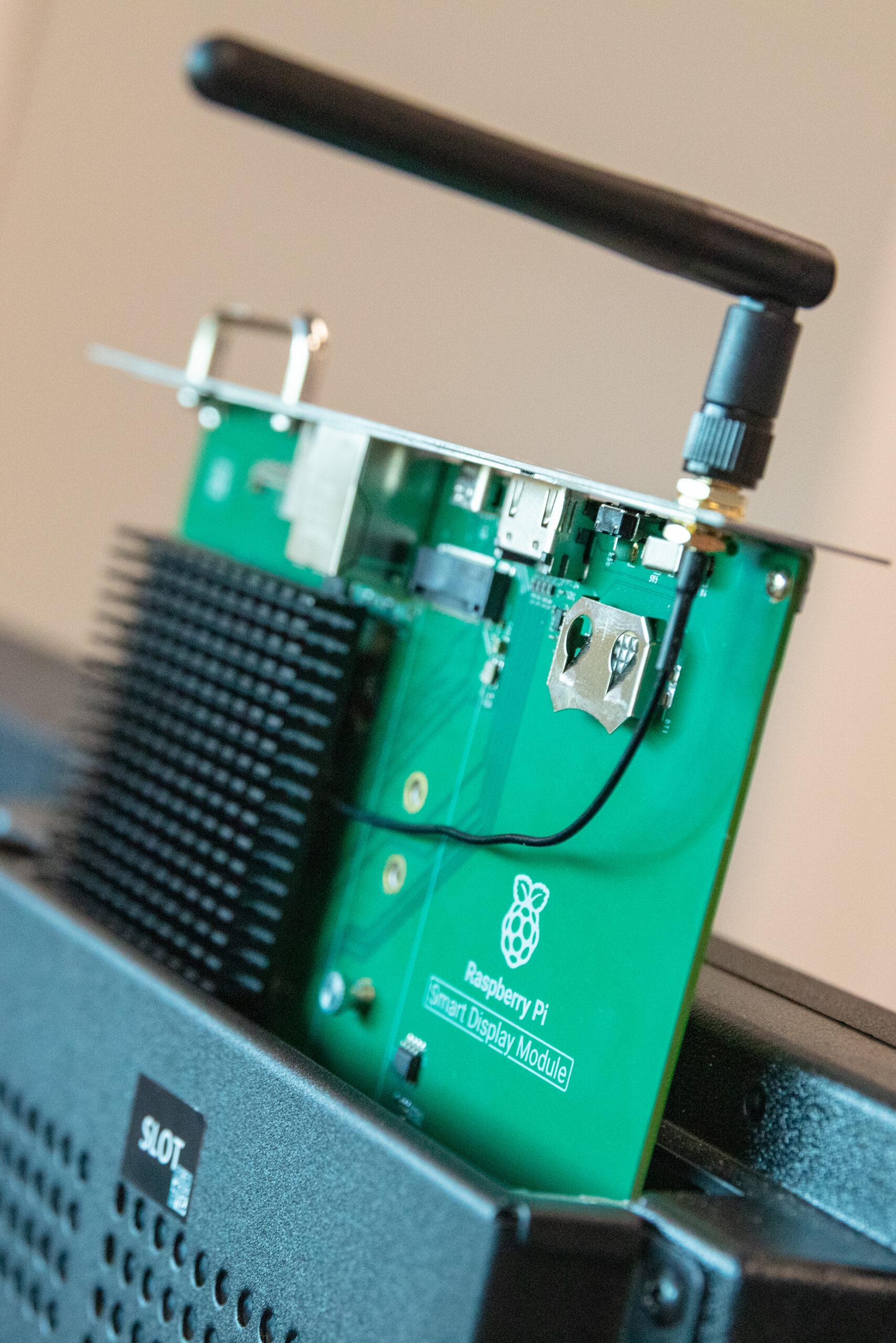 Raspberry Pi Smart Display Module installed vertically in an SDM-compatible display
