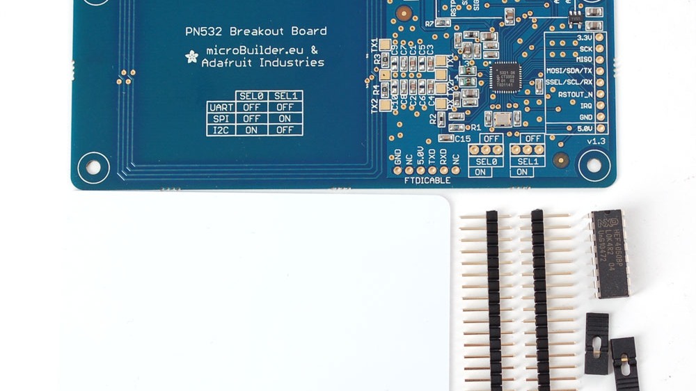 Adafruit PN532 breakout with its large printed NFC antenna
