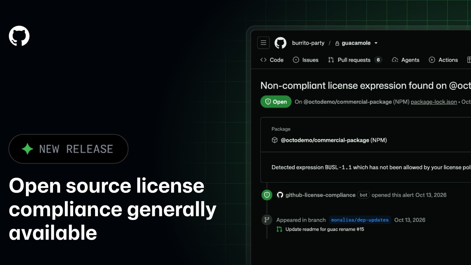 GitHub License Compliance Goes GA as a Merge-Time Ruleset GitHub License Compliance Goes GA as a Merge-Time Ruleset